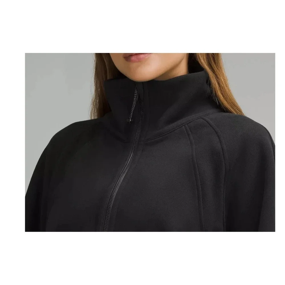 Lululemon Scuba Oversized Funnel Neck Half Zip Crop Sweatshirt Black XS/S